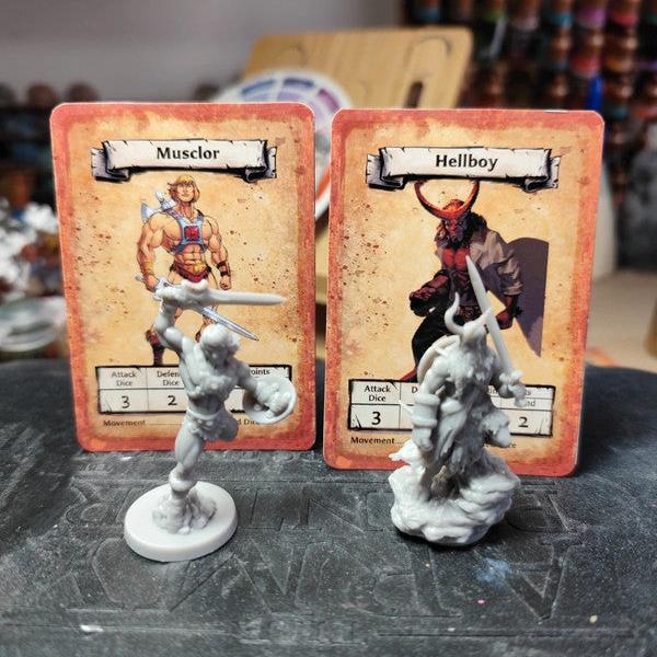 Figurines Musclor et hellboy Heroquest