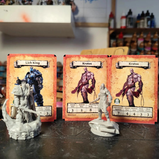 Figurines Kratos et Lich King Heroquest